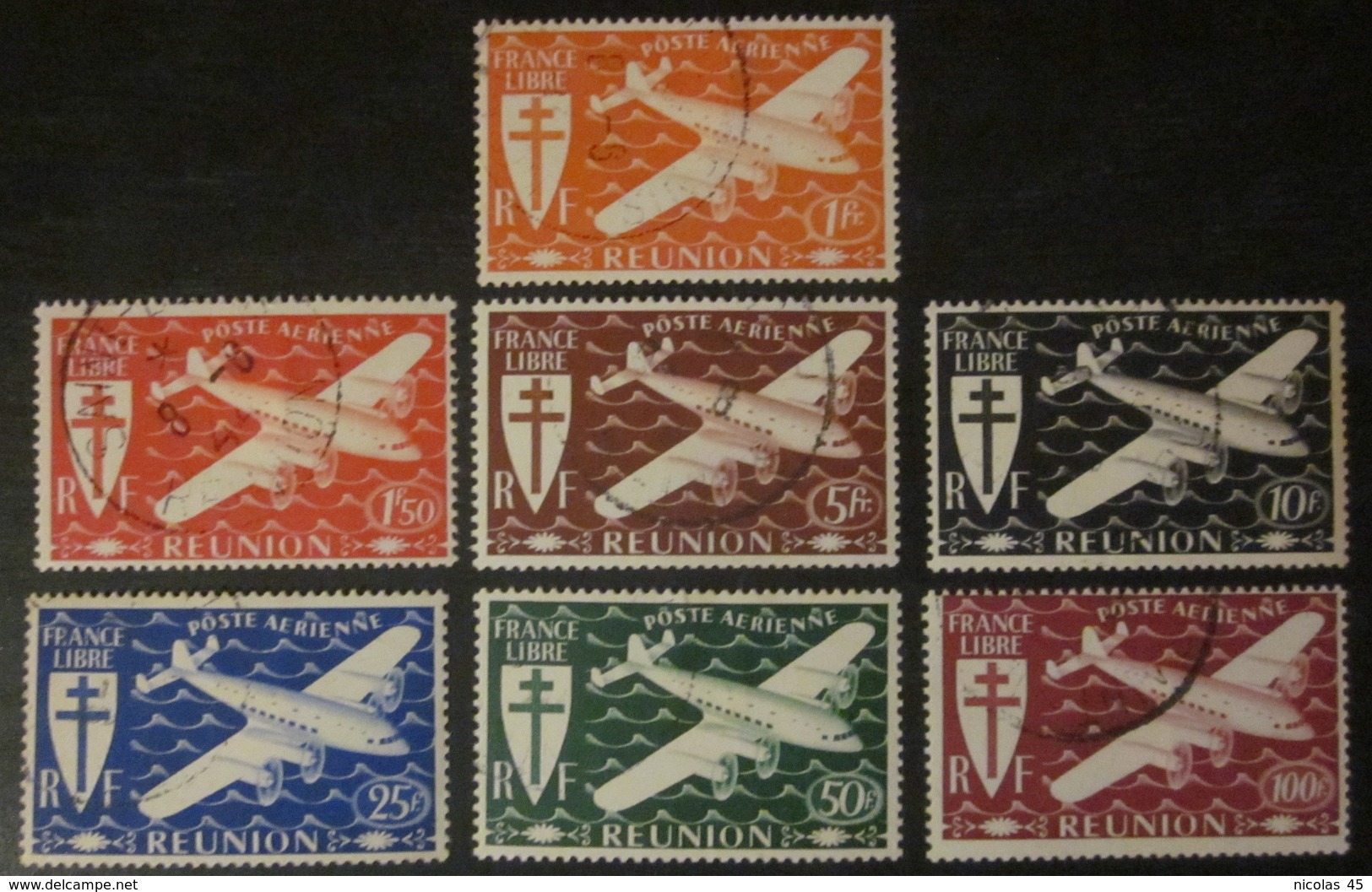 Réunion - PA 28 à 34 Obl - Airmail