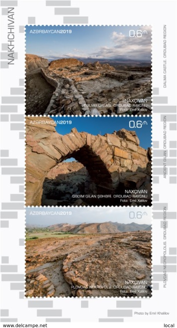 Azerbaijan Stamps 2019 Excavations Castle Ancient Necropolis - Bridges