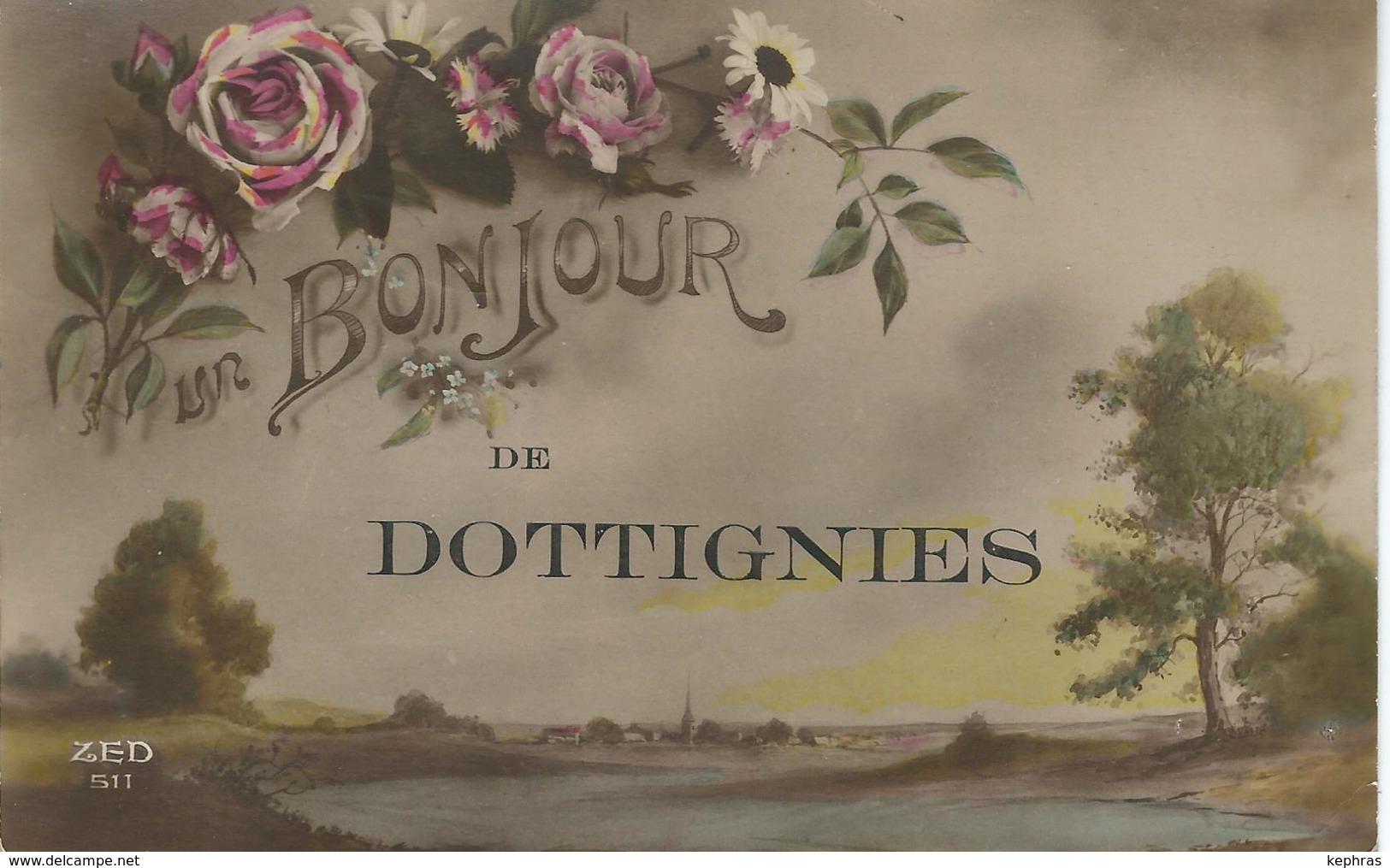 BONJOUR De DOTTIGNIES - Cachet De La Poste 1920 - Moeskroen