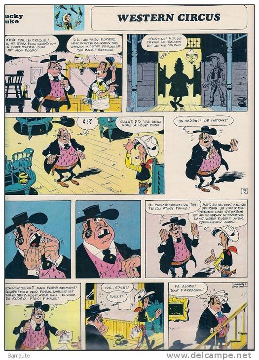 Planches LUCKY LUKE " WESTERN CIRCUS" N° 37-A Et 38-B Prépubliée Le 26/2/1970. Goscinny Et Morris. - Disegni Originali