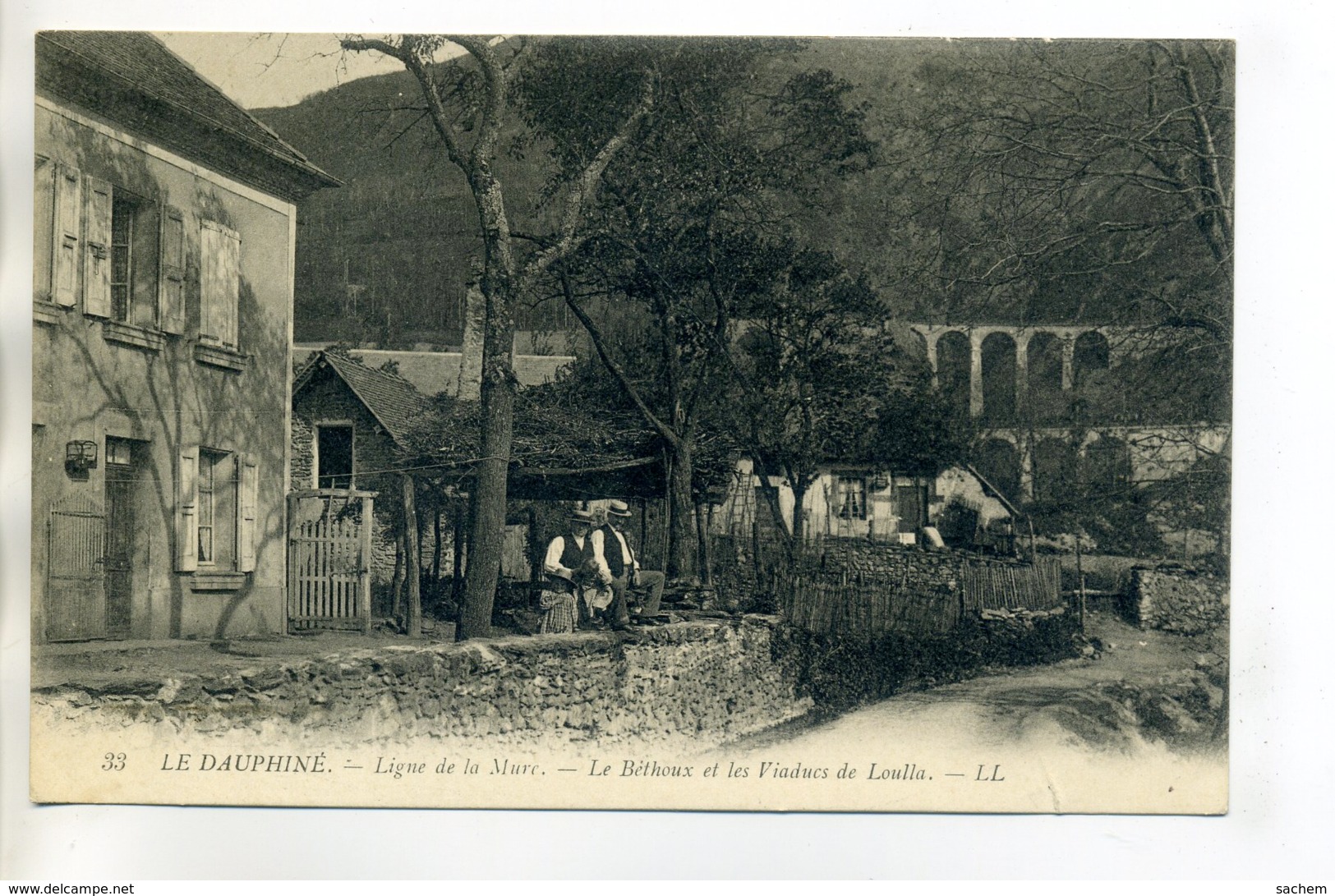 38 LE BETHOUX Maison Et Villageois Ligne Chemin De Fer De La MURE Viaducs De Loulla    1910    - -/D14-2017 - Other & Unclassified