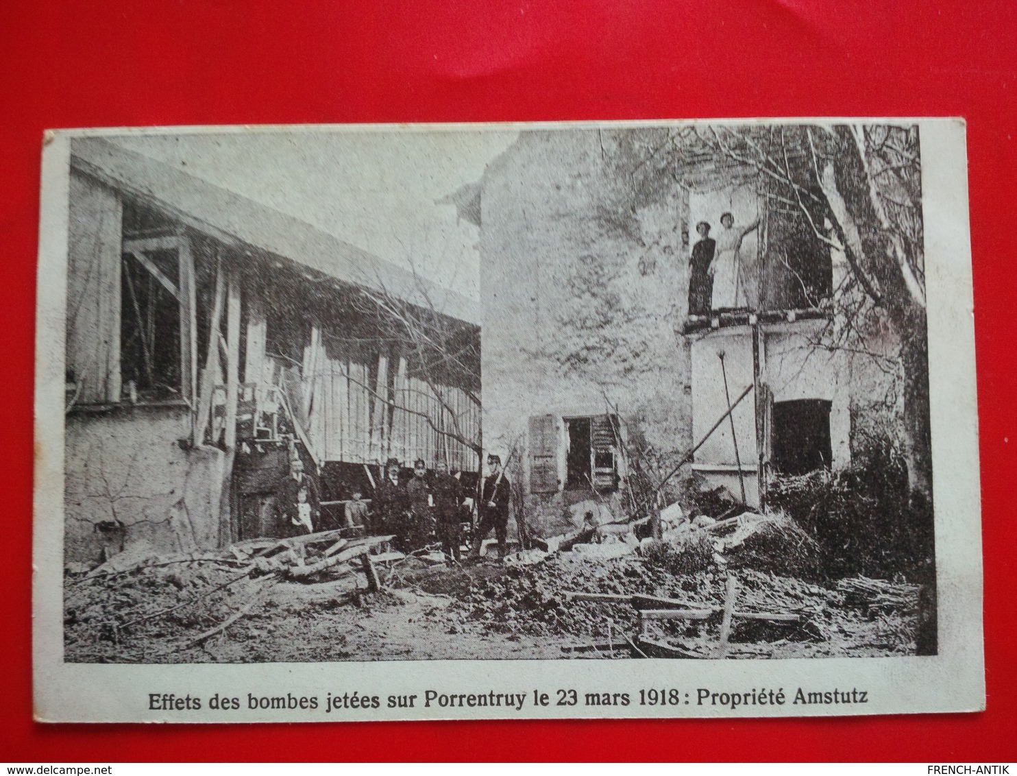 PORRENTRUY EFFETS DES BOMBES JETEES LE 23 MARS 1918 PROPRIETE AMSTUTZ - Porrentruy