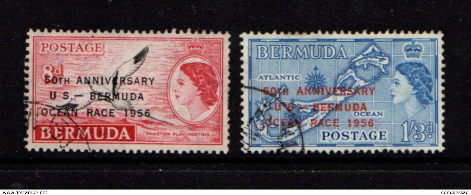 BERMUDA    1956    50th  Anniv  Of  US - Bermuda  Yacht  Race    Set  Of  2    USED - Bermuda