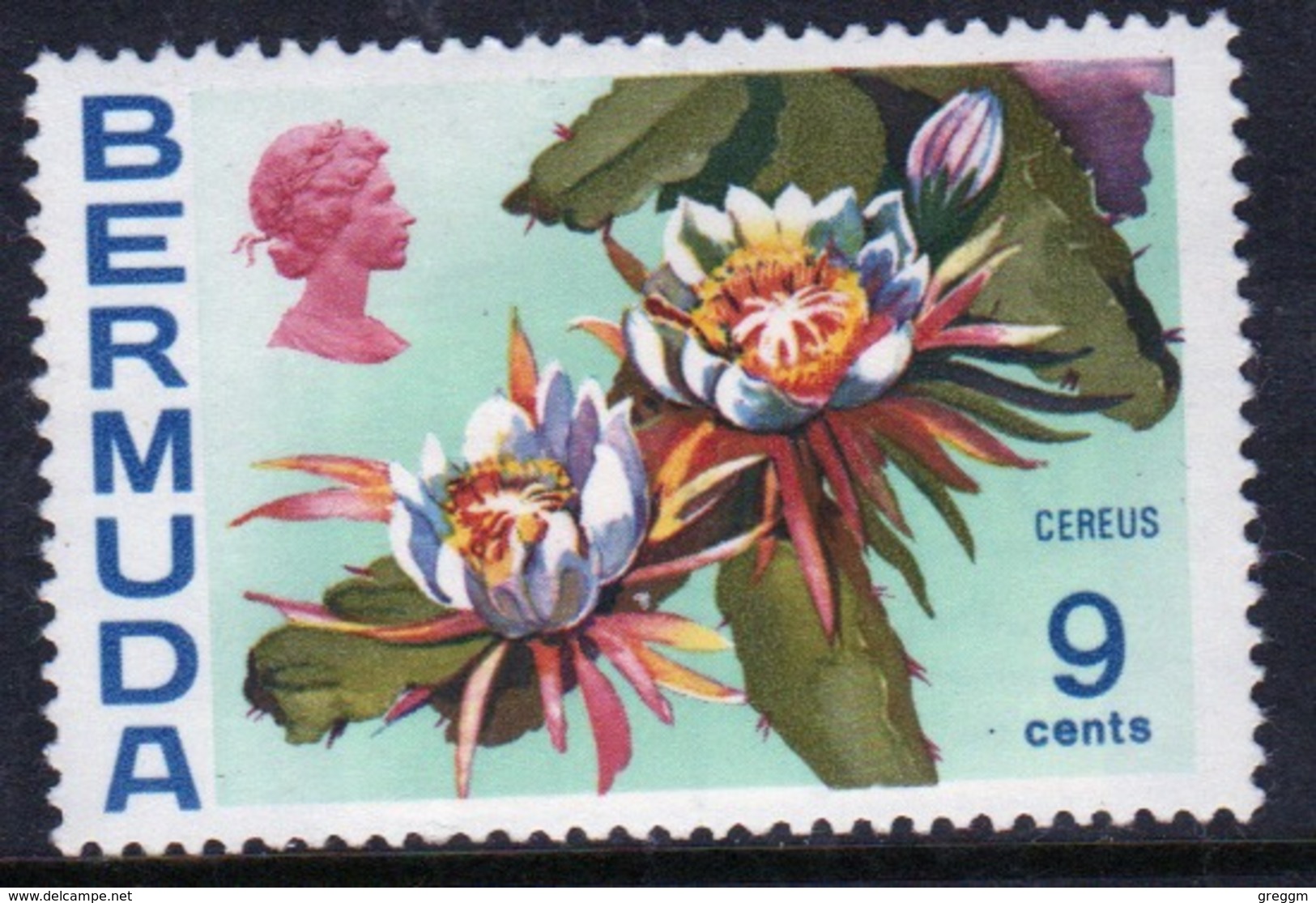 Bermuda Elizabeth II 1970 Single 9c Stamp From The Flowers Definitive Set. - Bermuda