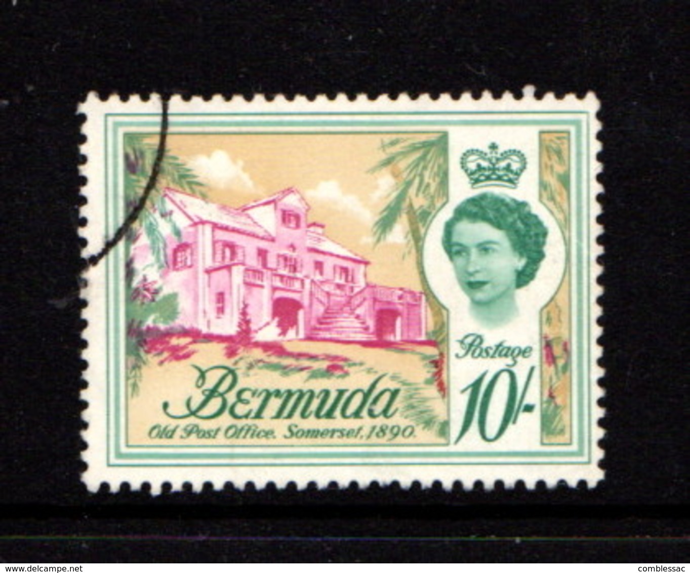 BERMUDA    1962    10/- Majenta  Green  And  Buff    USED - Bermuda