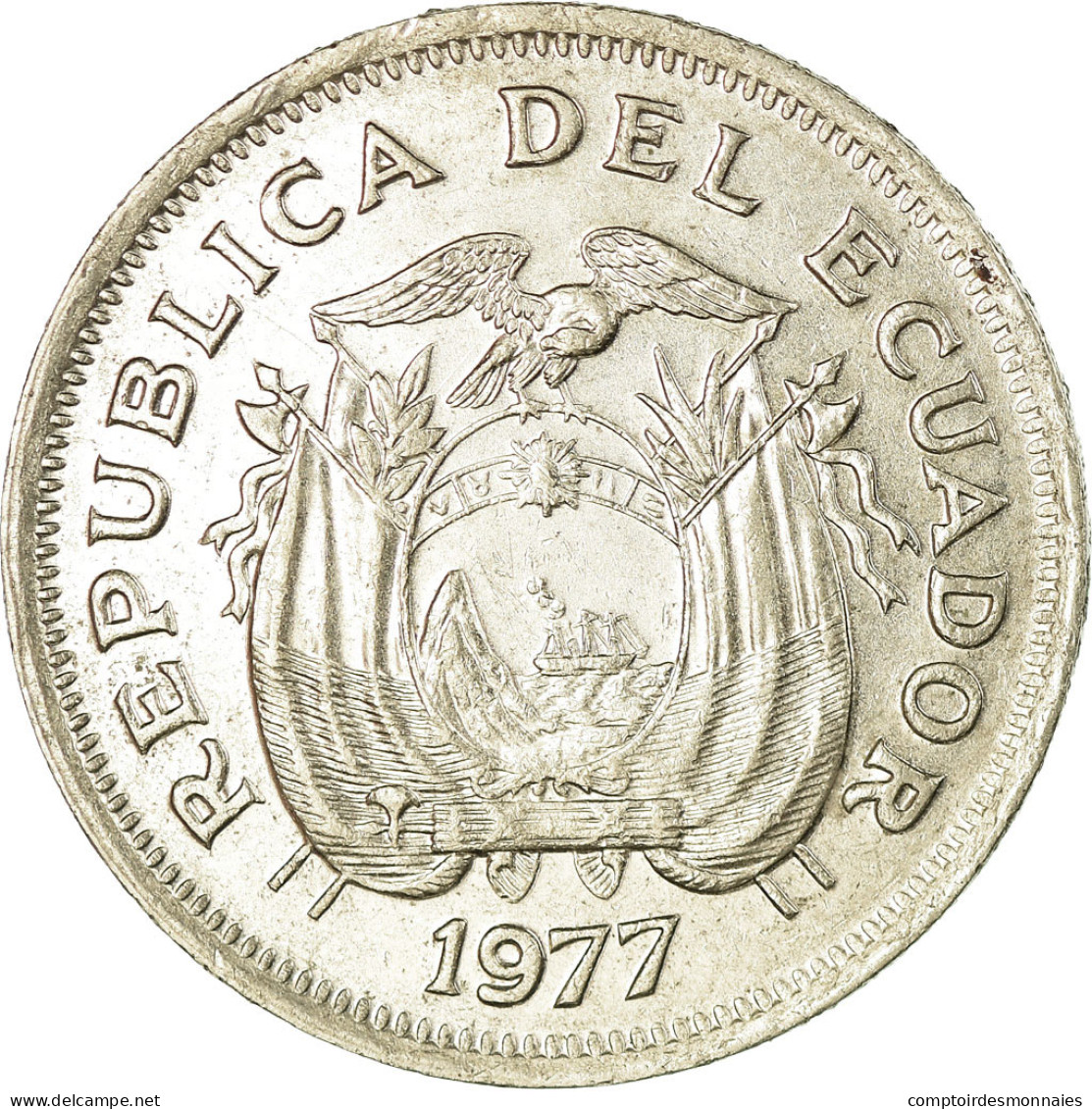 Monnaie, Équateur, Sucre, Un, 1977, TTB, Nickel Clad Steel, KM:83 - Ecuador
