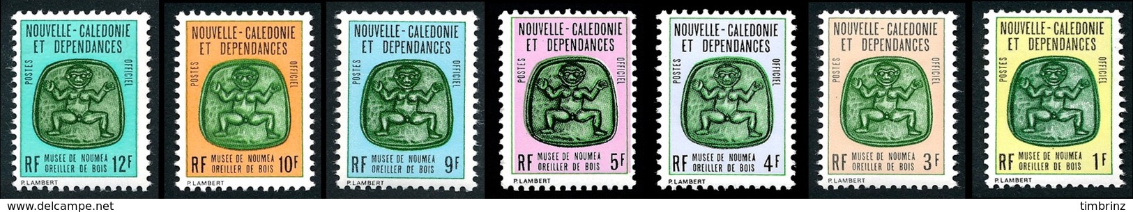 NOUV.-CALEDONIE 1973 - Yv. Service 14 à 20 **   Cote= 8,00 EUR - Musée Nouméa. Oreiller Bois (7 Val)  ..Réf.NCE25001 - Officials