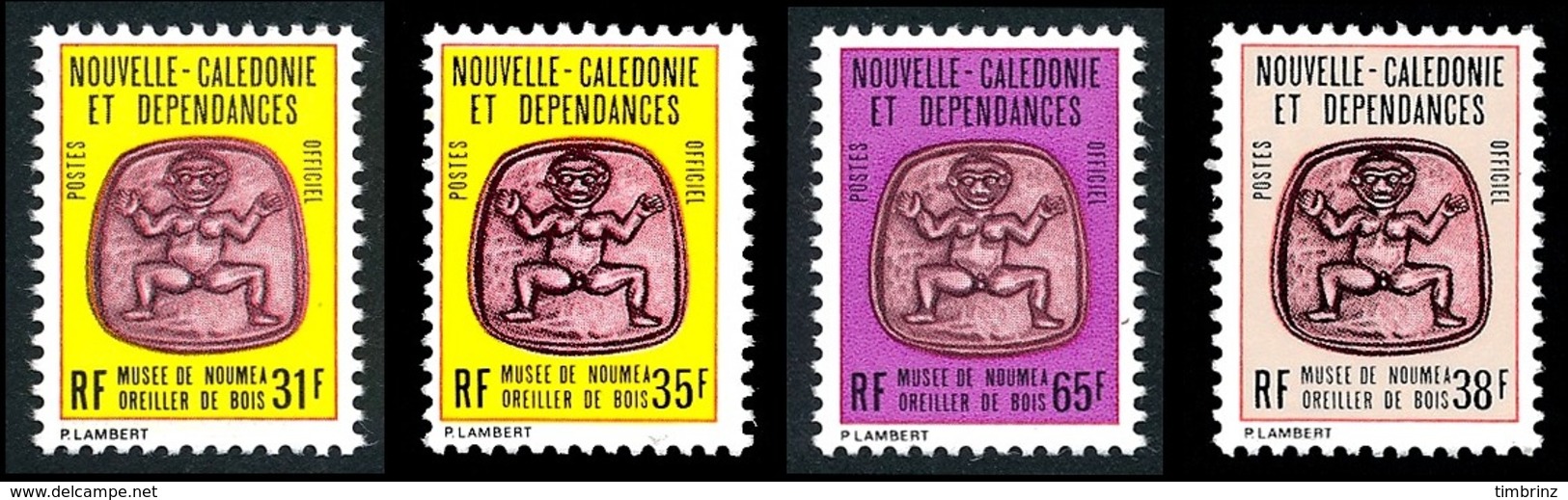 NOUV.-CALEDONIE 1983-85 - Yv. Service 34 à 37 **   Cote= 7,50 EUR - Musée Nouméa. Oreiller Bois (4 Val)  ..Réf.NCE25010 - Service