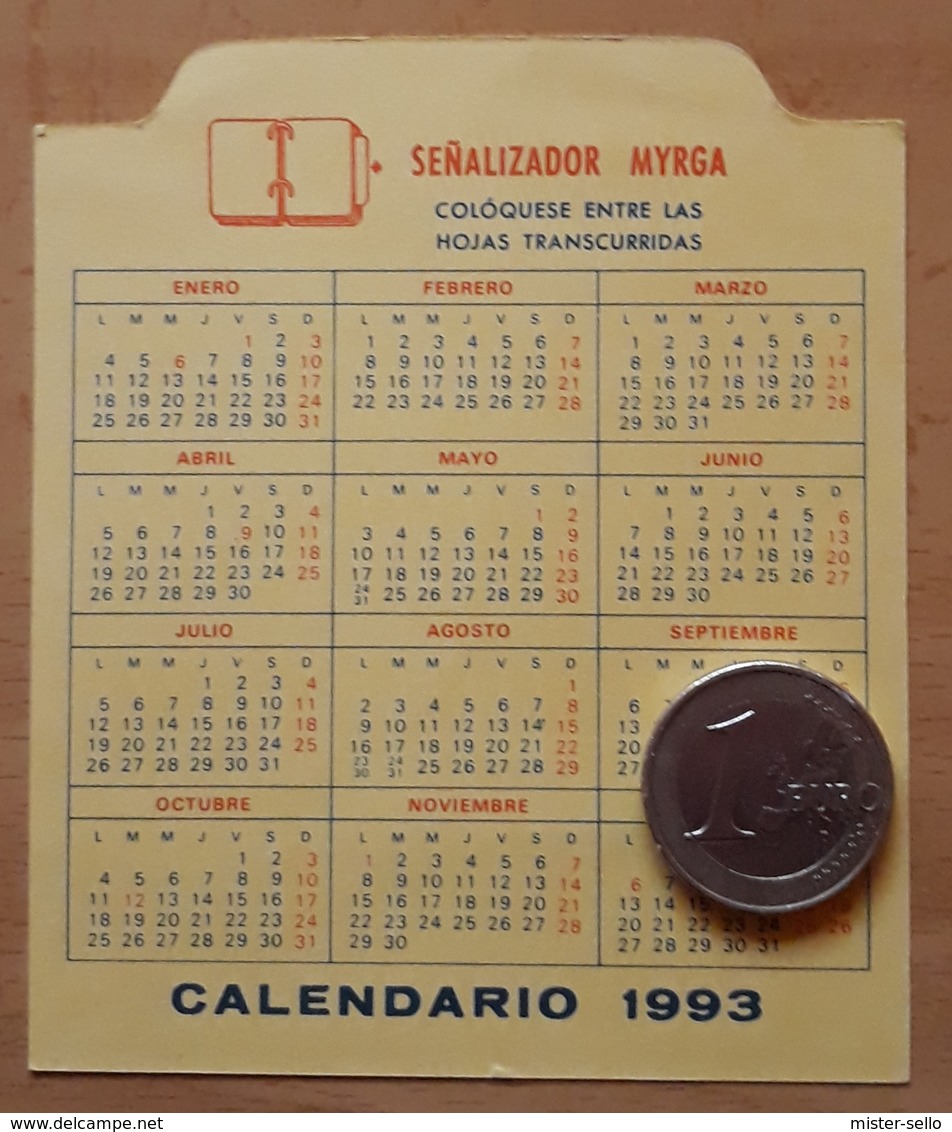 MARCAPAGINAS CALENDARIO 1993- 94. - Marcapáginas