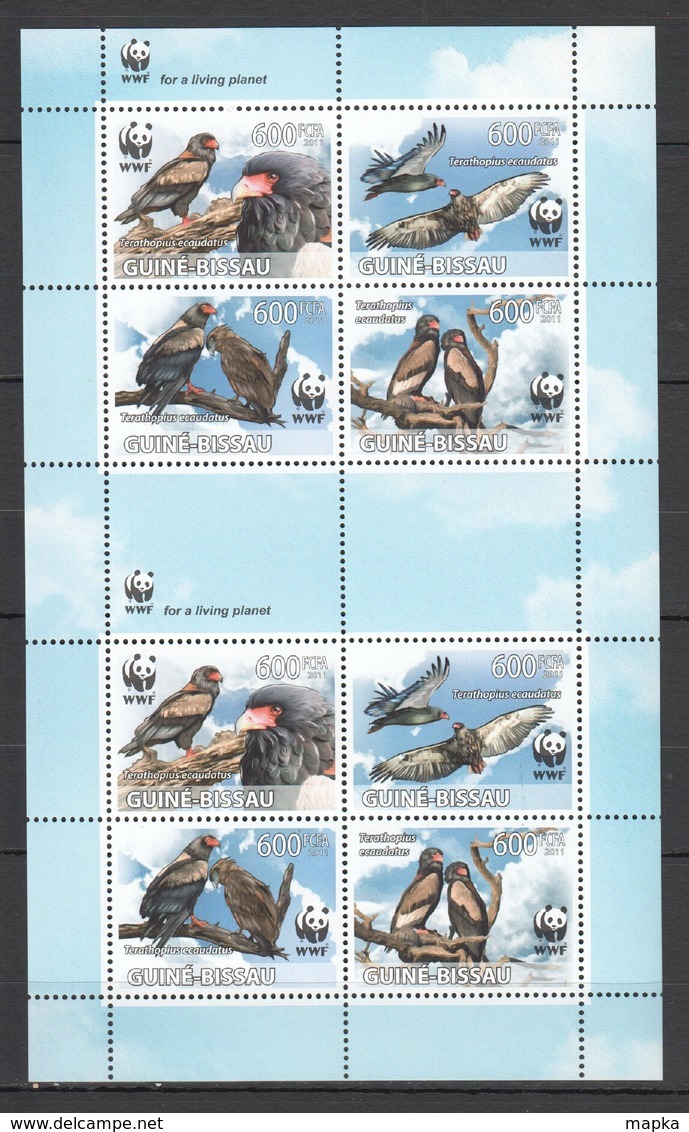 BC650 2011 GUINE-BISSAU FAUNA BIRDS EAGLES WWF TERATHOPIUS ECAUDATUS !!! MICHEL 19 EURO !!! 1KB MNH - Other & Unclassified