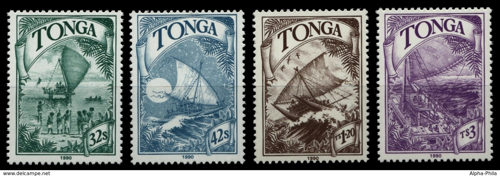 Tonga 1990 - Mi-Nr. 1128-1131 ** - MNH - Schiffe / Ships - Tonga (1970-...)