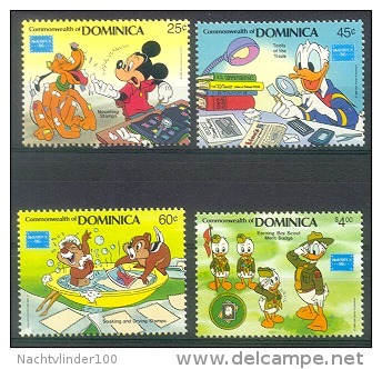 Nap212 WALT DISNEY POSTZEGELS PADVINDERIJ SCOUTING COLLECTING STAMPS EXPO AMERIPEX DOMINICA 1986 PF/MNH - Disney