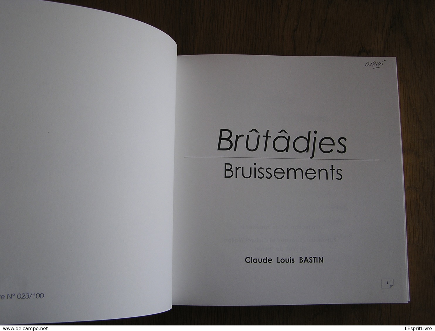 BRUISSEMENTS Brûtâdjes Claude Louis Bastin Régionalisme Charleroi Courcelles Gosselies Patois Dialecte Auteur Wallon - Belgium