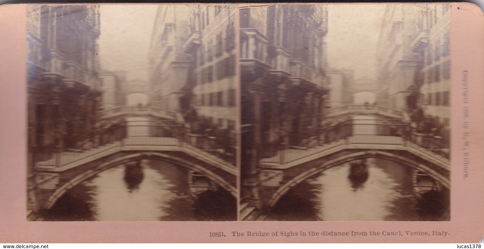 1896 / KILBURN  / VENICE / THE BRIDGE OF SIGHS - Stereoscoop