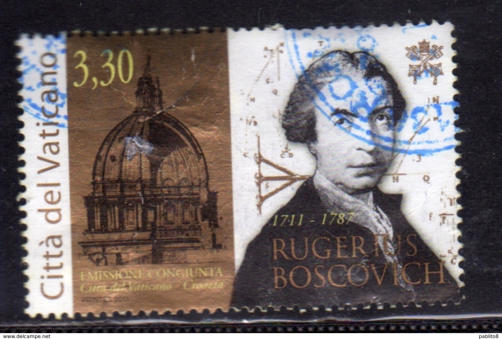 VATICANO VATIKAN VATICAN 2011 RUGERIUS BOSCOVICH SCIENZIATO GESUITA € 3,30 USATO USED OBLITERE' - Usati