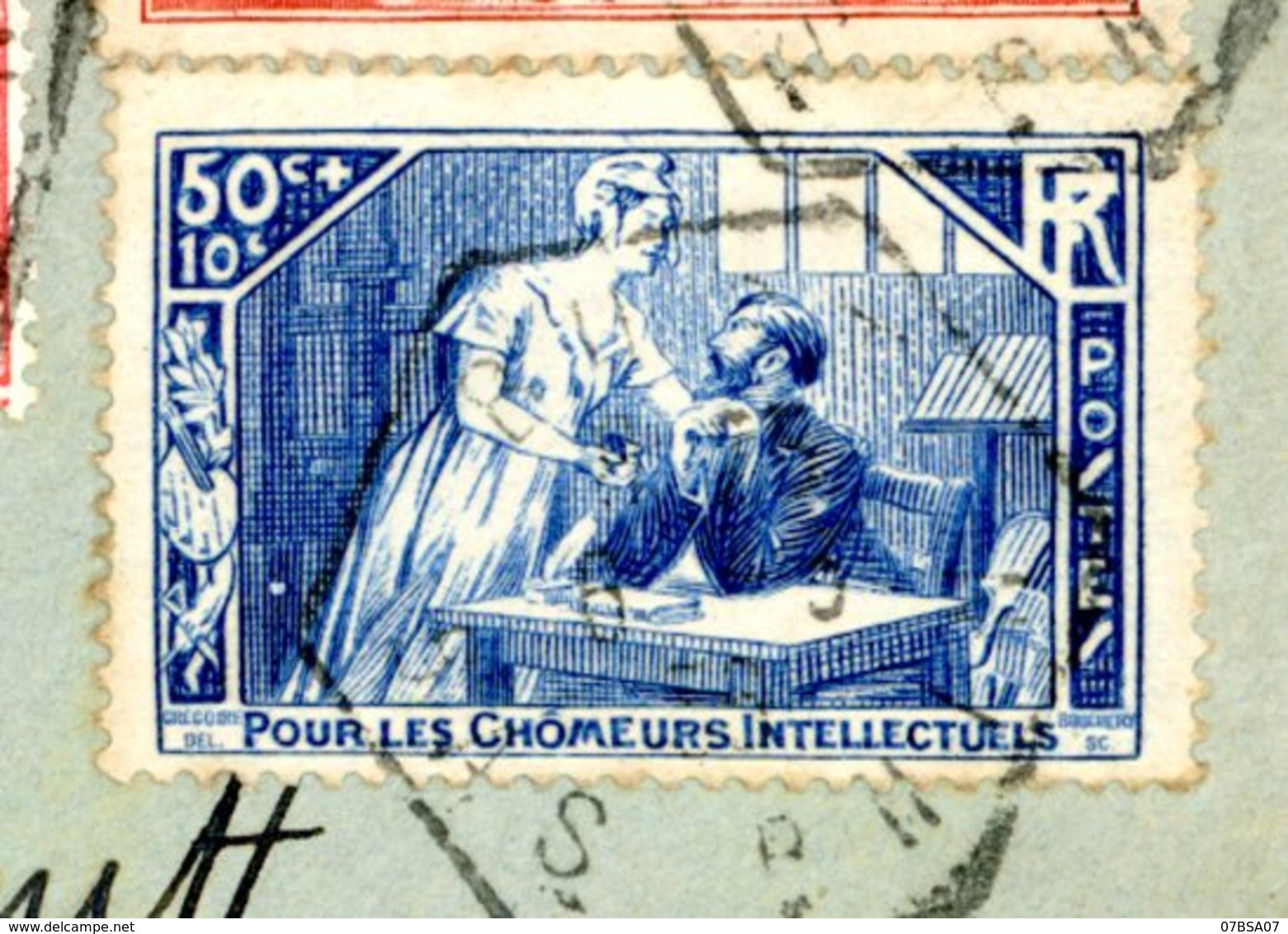 SURTAXE SUR LETTRE 307 ET 308 BAS RHIN ENV 1936 BUST AGENCE POSTALE (517 HABITANTS EN 1936) => BOUZARIA ALGERIE . SCANS - 1921-1960: Periodo Moderno