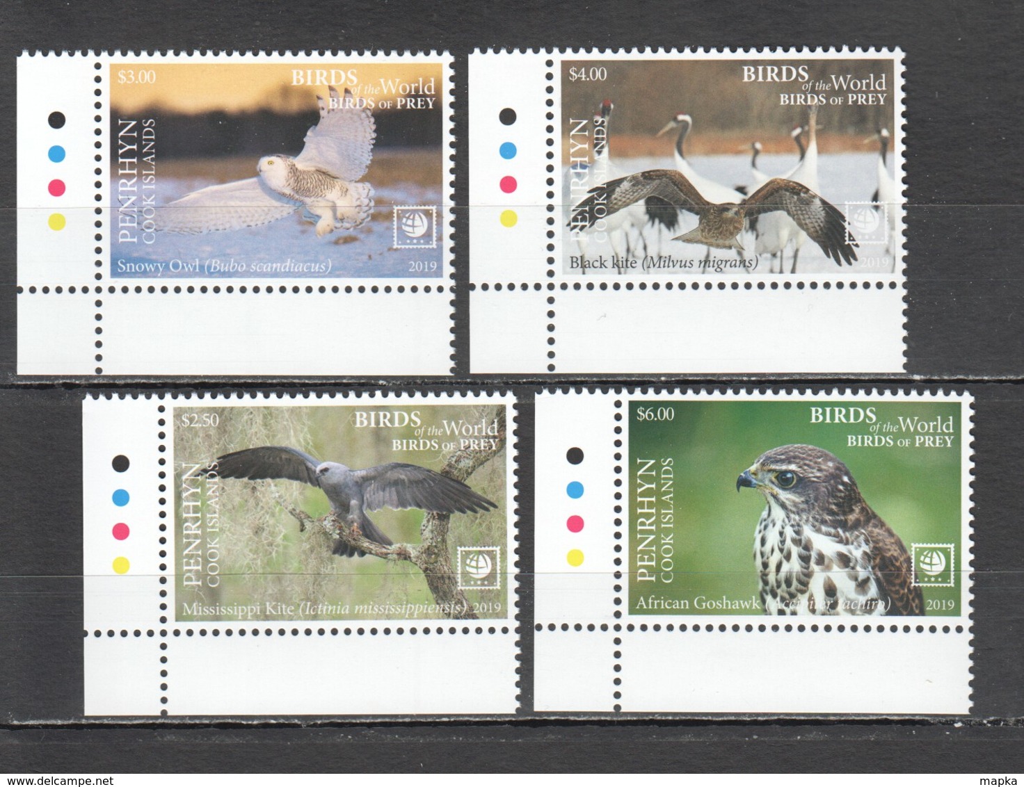 UU862 !!! EXCLUSIVE 2019 PENRHYN FAUNA BIRDS OF PREY $10 US NOMINAL 1SET MNH - Adler & Greifvögel