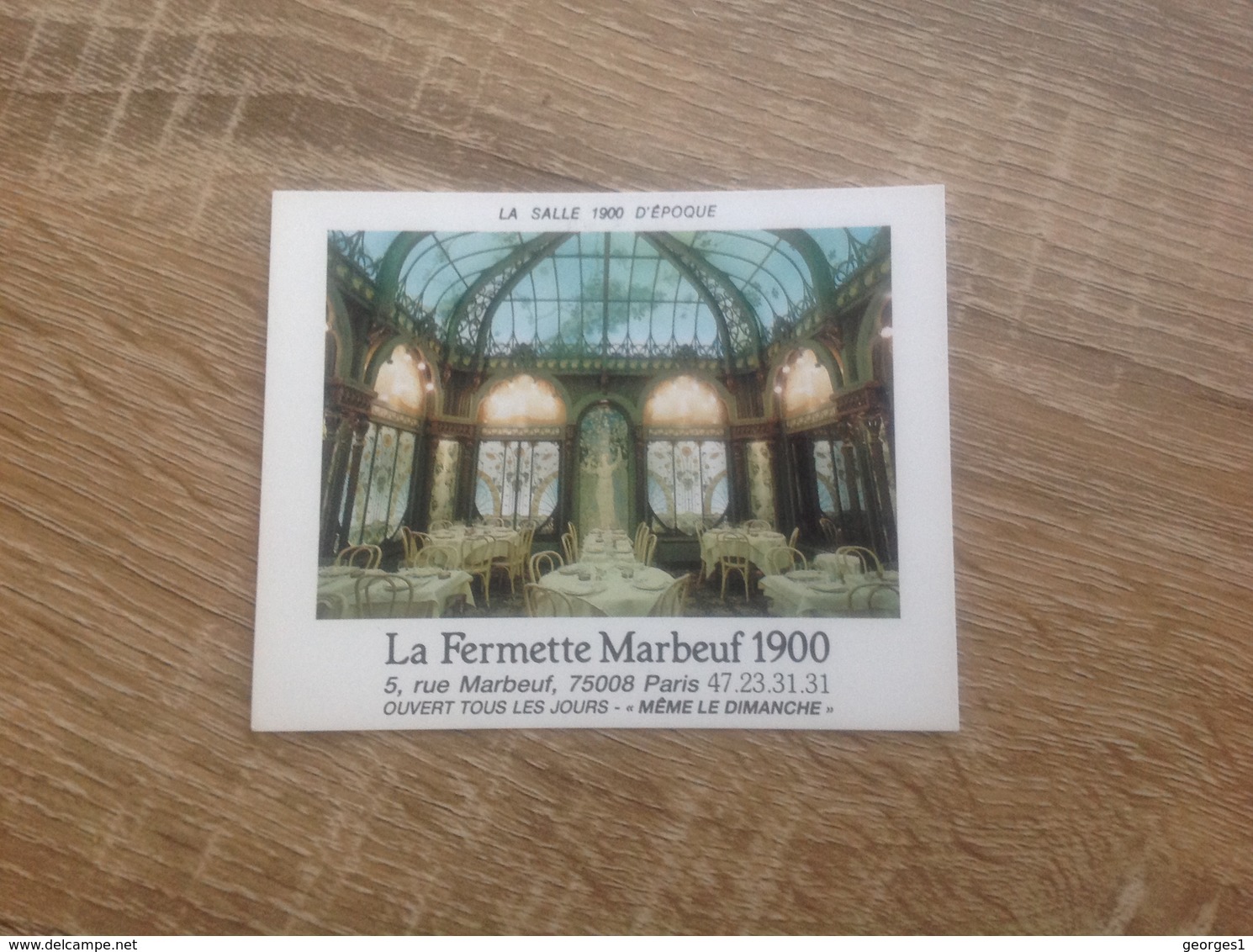 Carte De Visite  De Restaurant  La Fermette Marbeuf  1900   Paris  8eme - Visitenkarten