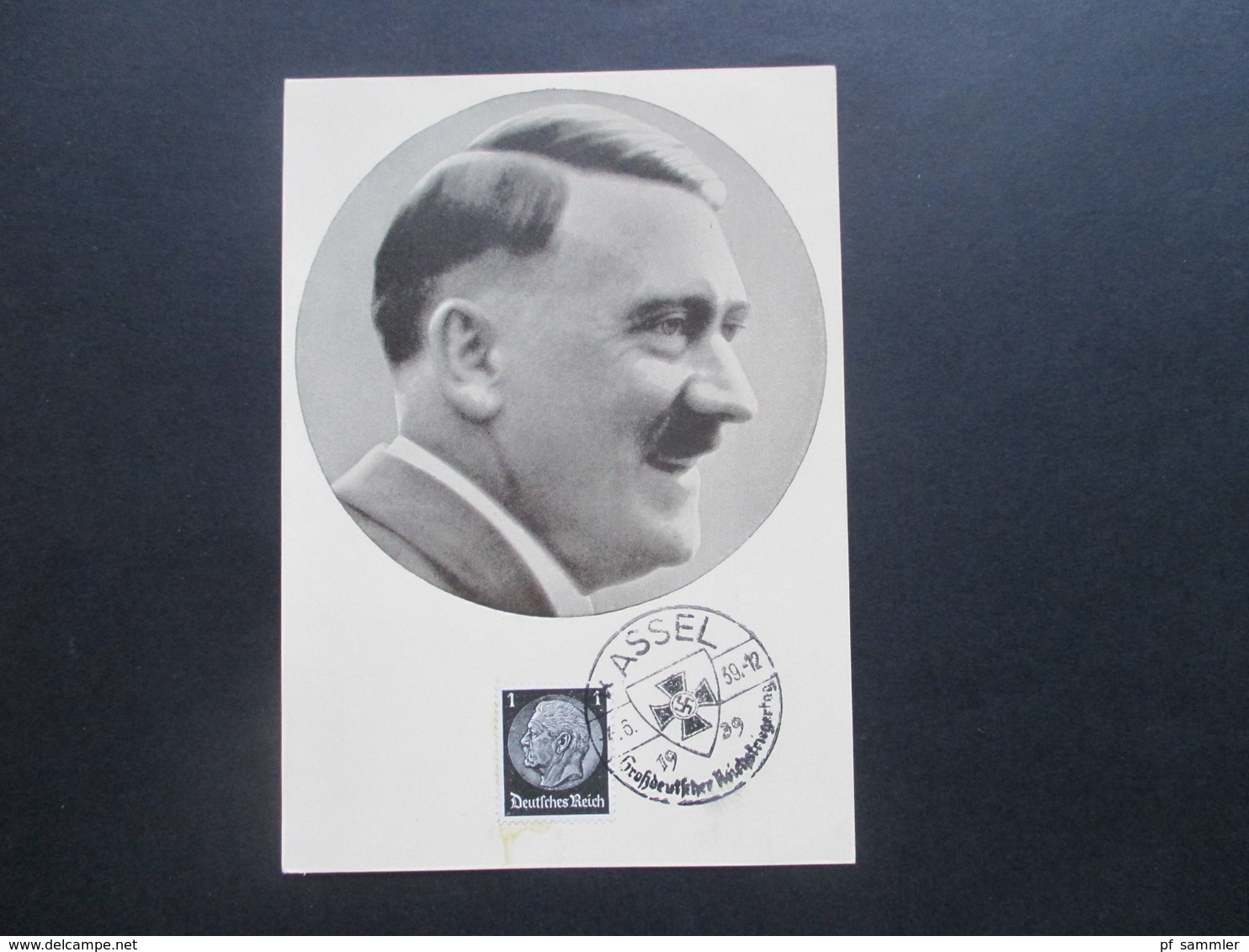 3.Reich 1939 Propagandakarte Adolf Hitler Männer Der Zeit Mit Sonderstempel Kassel Großdeutscher Reichskriegertag - Briefe U. Dokumente