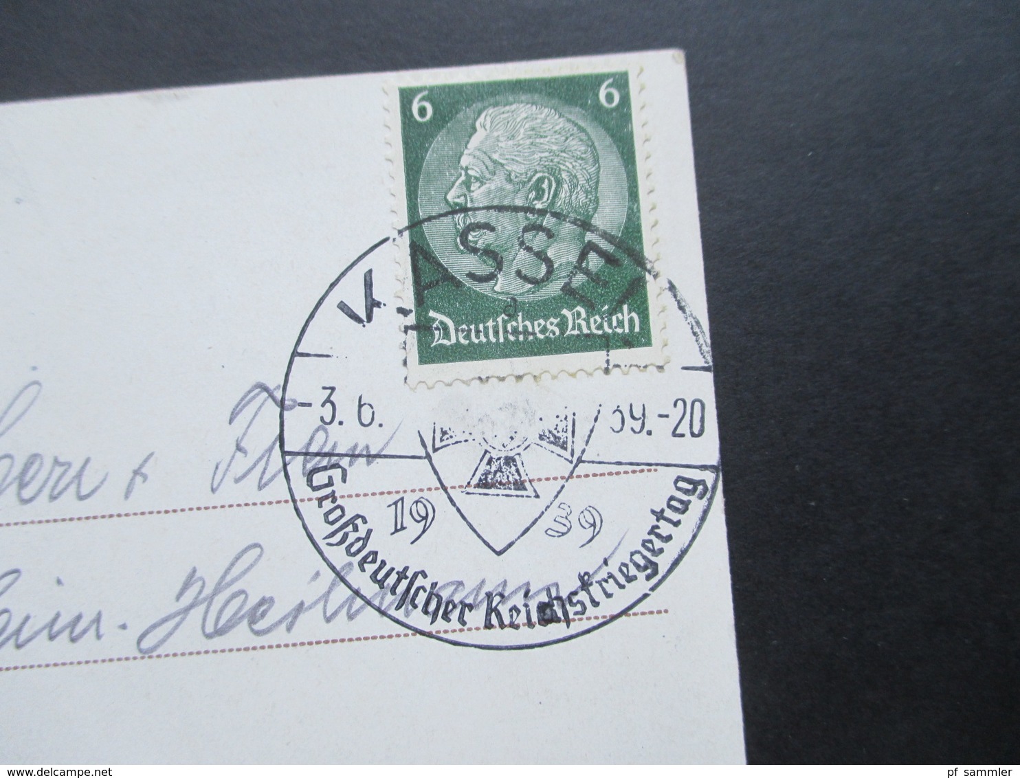 3.Reich 1939 Propagandakarte Kassel Die Stadtt Der Reichskriegertage Sonderstempel Kassel Großdeutscher Reichskriegertag - Briefe U. Dokumente