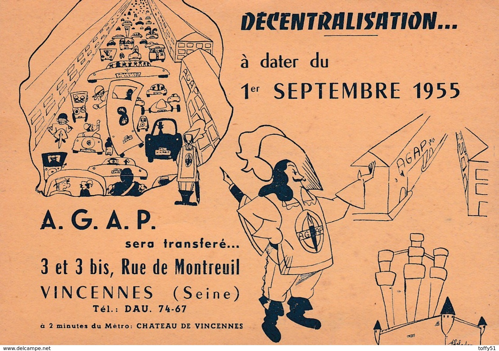 CP:DÉCENTRALISATION SEPTEMBRE 1955 STYLOS A.G.A.P. CRAYONS LE CID VINCENNES (94) - Vincennes