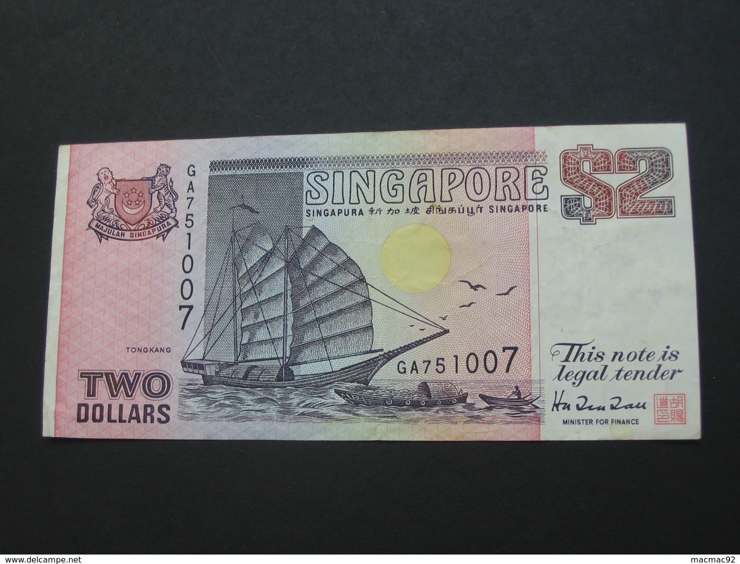 2-Two- Dollar 1992 - SINGAPORE - This Note Is Legal Tender For Singapore  **** EN ACHAT IMMEDIAT **** - Singapore