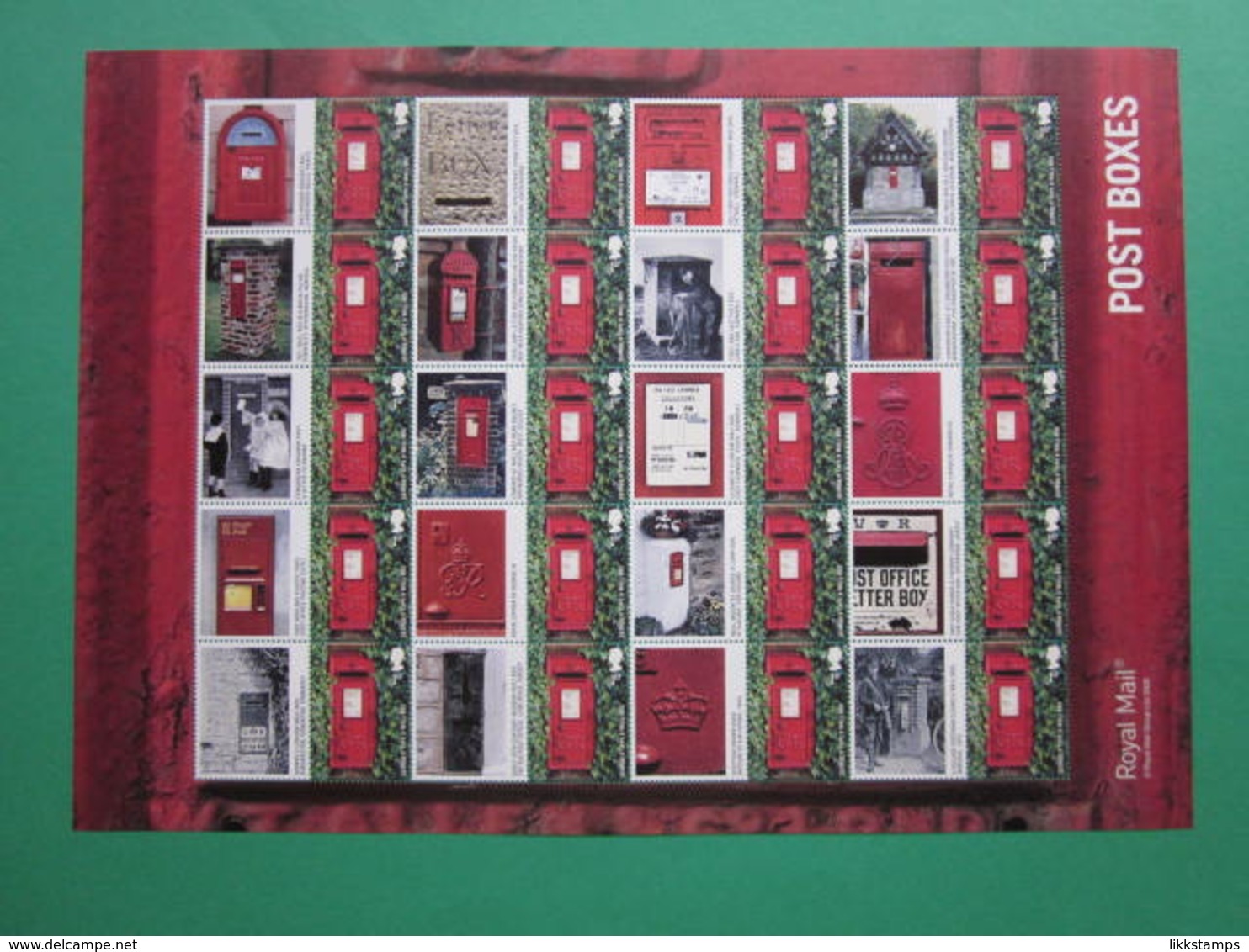 2009 ROYAL MAIL POST BOXES GENERIC SMILERS SHEET. #SS0063 - Smilers Sheets