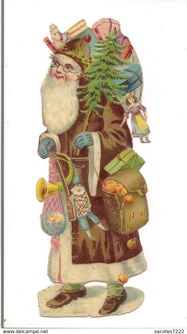 DECOUPI PERE NOEL GAUFFRE - (env. 16cm )- - Christmas