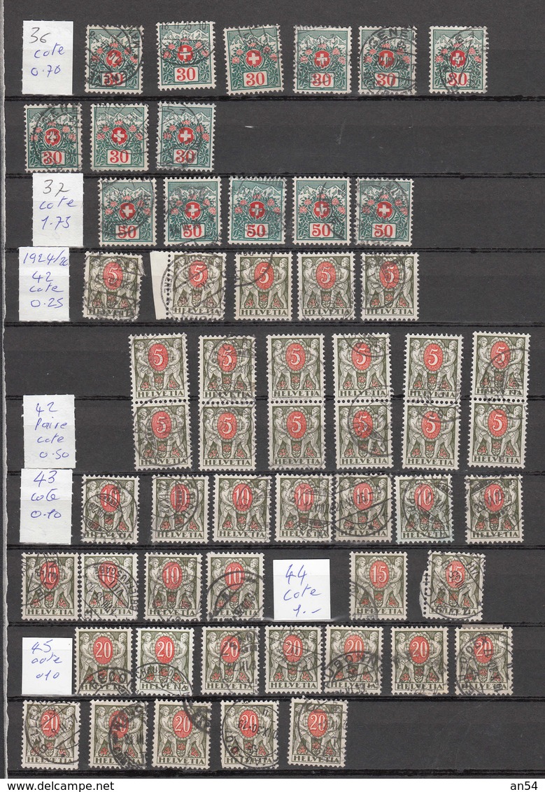 LOT TIMBRES TAXE   OBLITERES TRES  BONNE COTE PLUS DE 250.00 FRS.     CATALOGUE ZUMSTEIN - Taxe