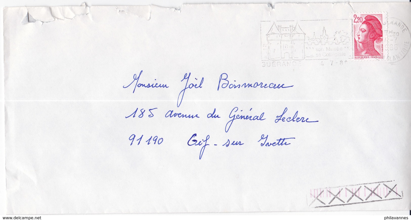 FD: Fausse Direction,  De Igny  Sur Lettre De 1988 De Guérande Pour Gif   (Tal191219/007) - 1961-....