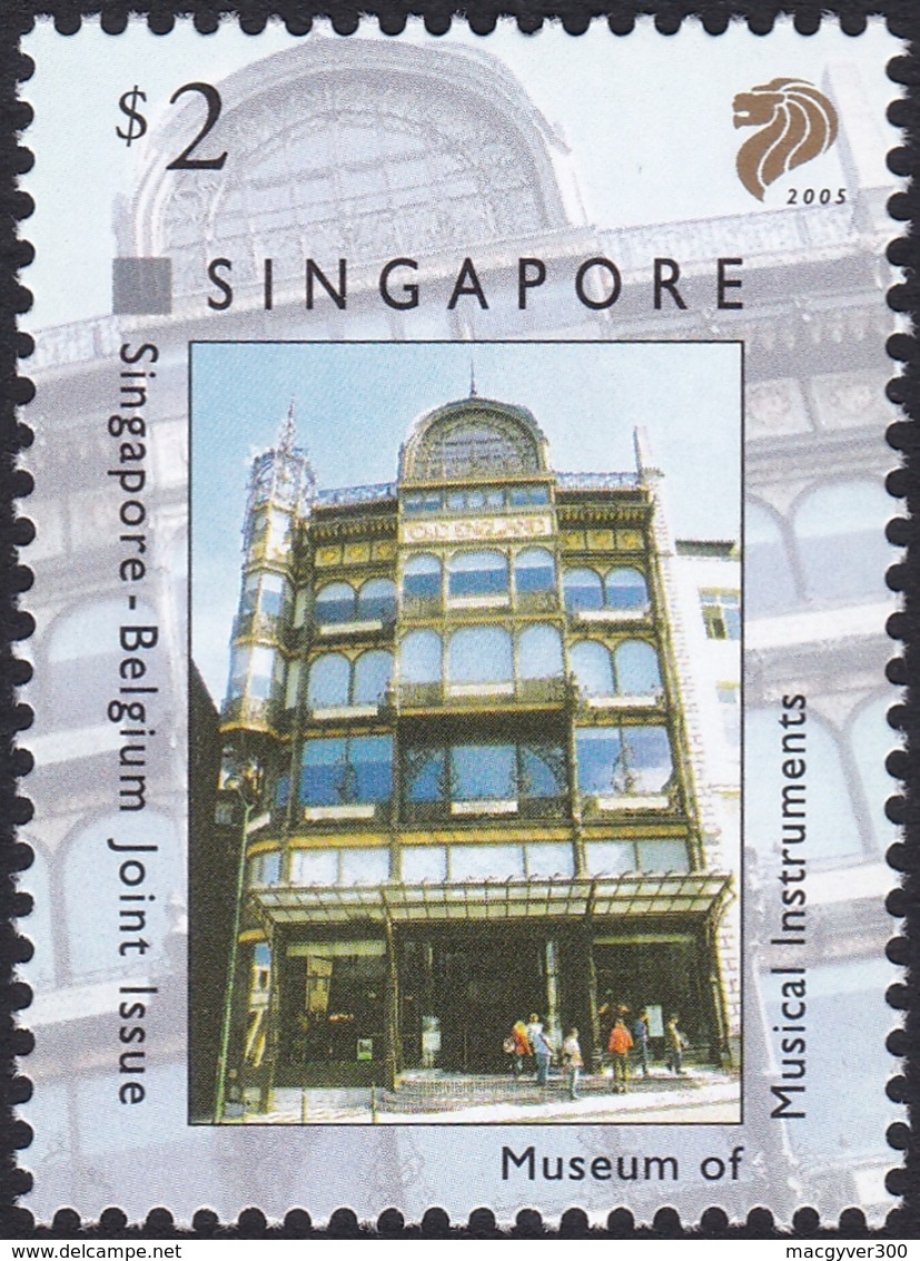 SINGAPOUR, 2005, Architecture, Anciens Magasins (Yvert 1354 Au 1357). - Singapour (1959-...)