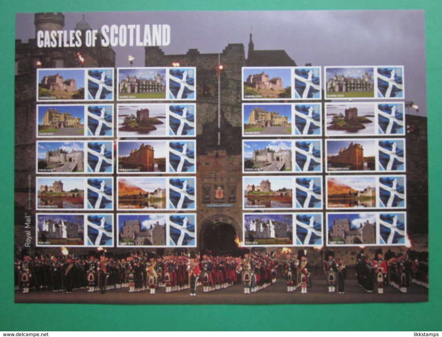 2009 ROYAL MAIL CASTLES OF SCOTLAND GENERIC SMILERS SHEET. #SS0066 - Timbres Personnalisés