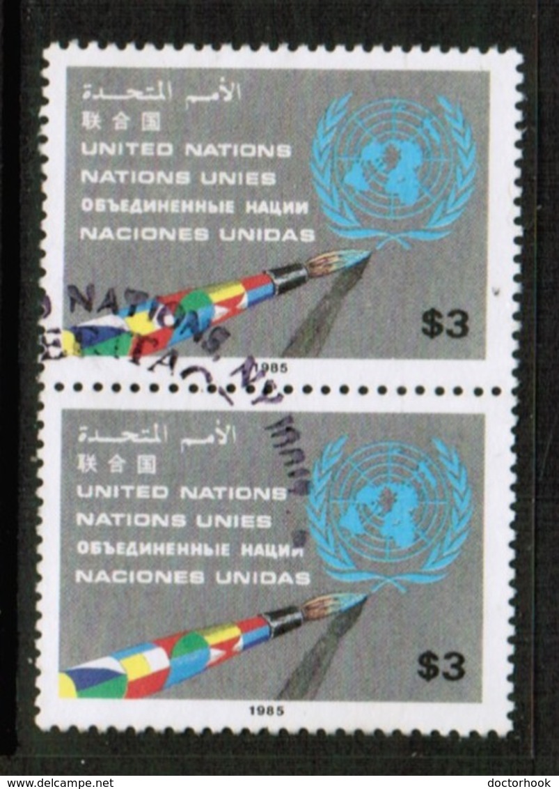 UNITED NATIONS   Scott # 446 VF USED PAIR (Stamp Scan # 563) - Gebruikt