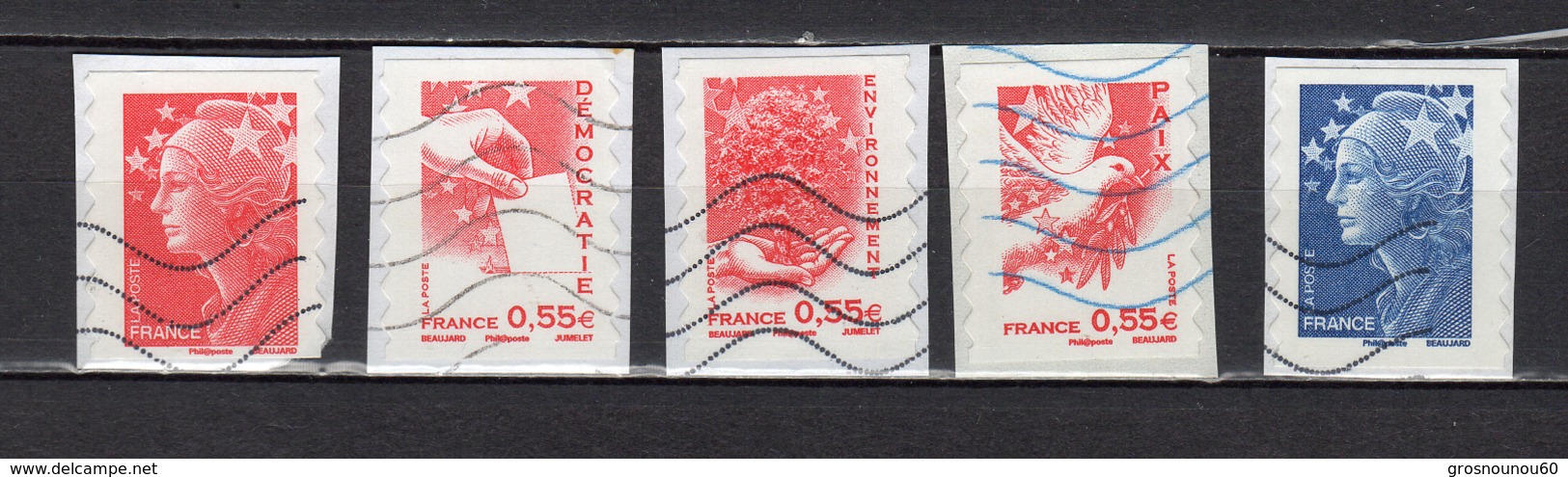 FRANCE SERIE DE 5 TIMBRES AUTOADHESIFS OBLITERES DE 2008 N 175 A 179 - Sonstige & Ohne Zuordnung