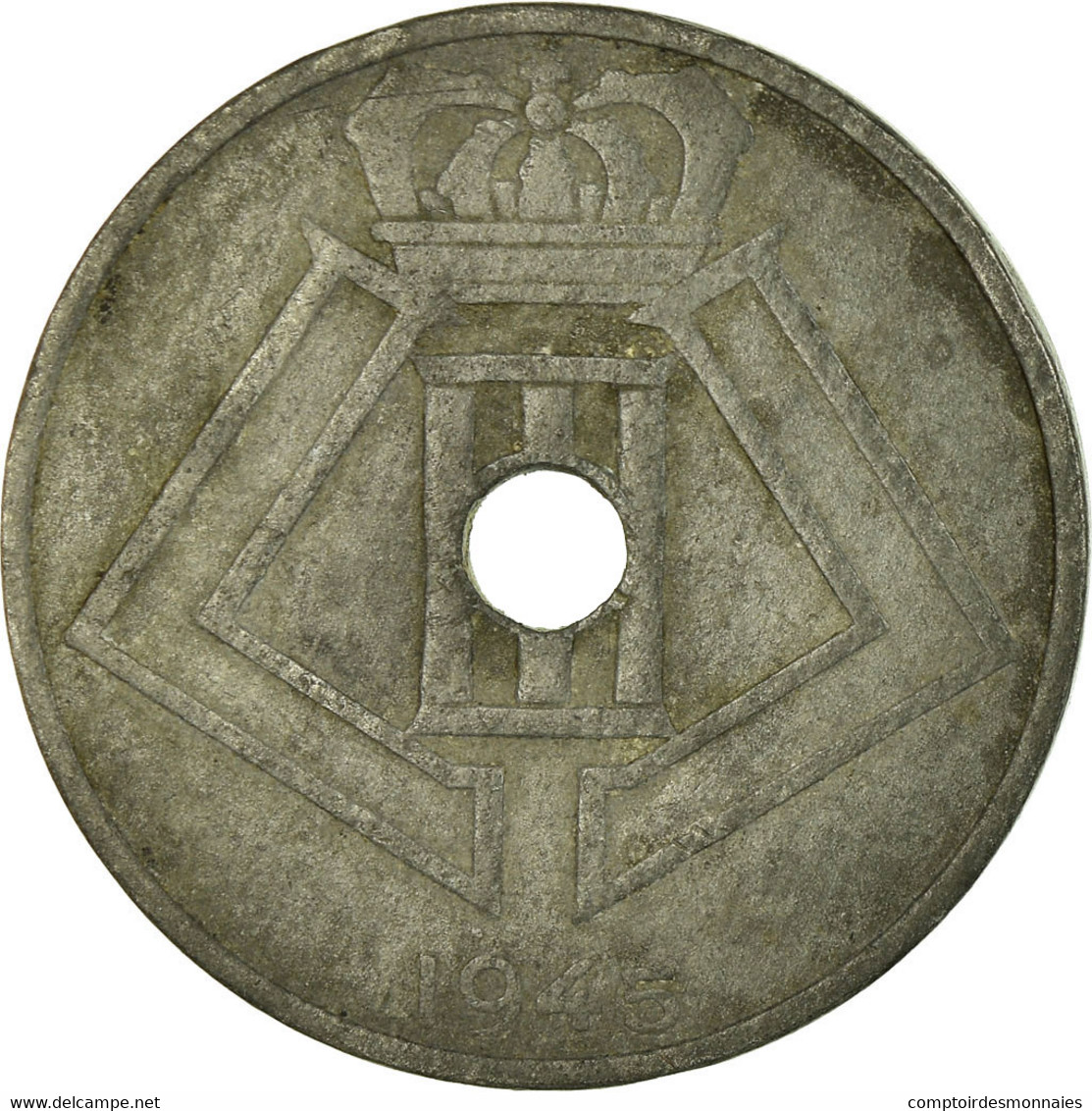Monnaie, Belgique, 25 Centimes, 1945, TB, Zinc, KM:132 - 25 Centesimi