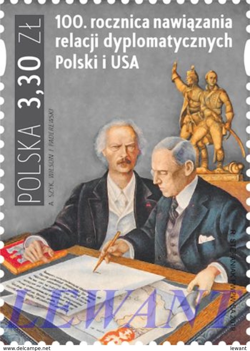 2019.12.20. 100th Anniversary Of Establishing Diplomatic Relations Between Poland And The USA - Wilson, Paderewski - MNH - Ongebruikt