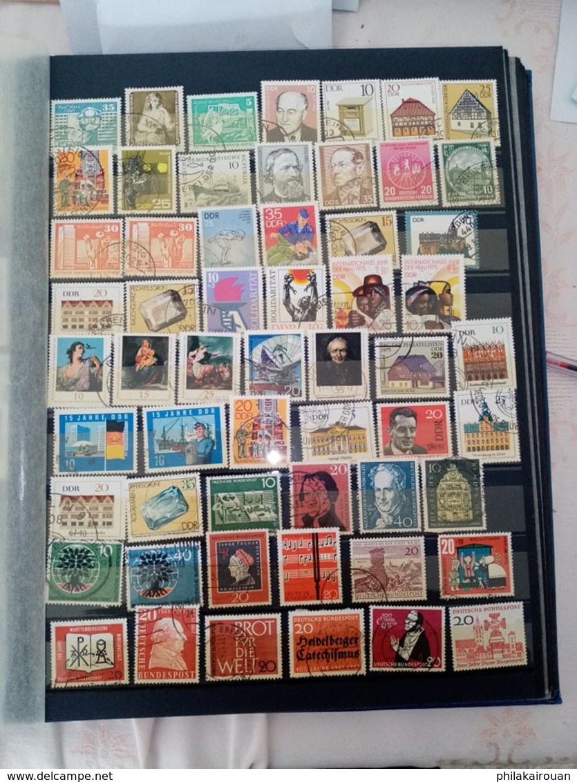 Lot numero 4 lot de 1000 timbres divers pays dont pays bas japon DDR allemagne et autres