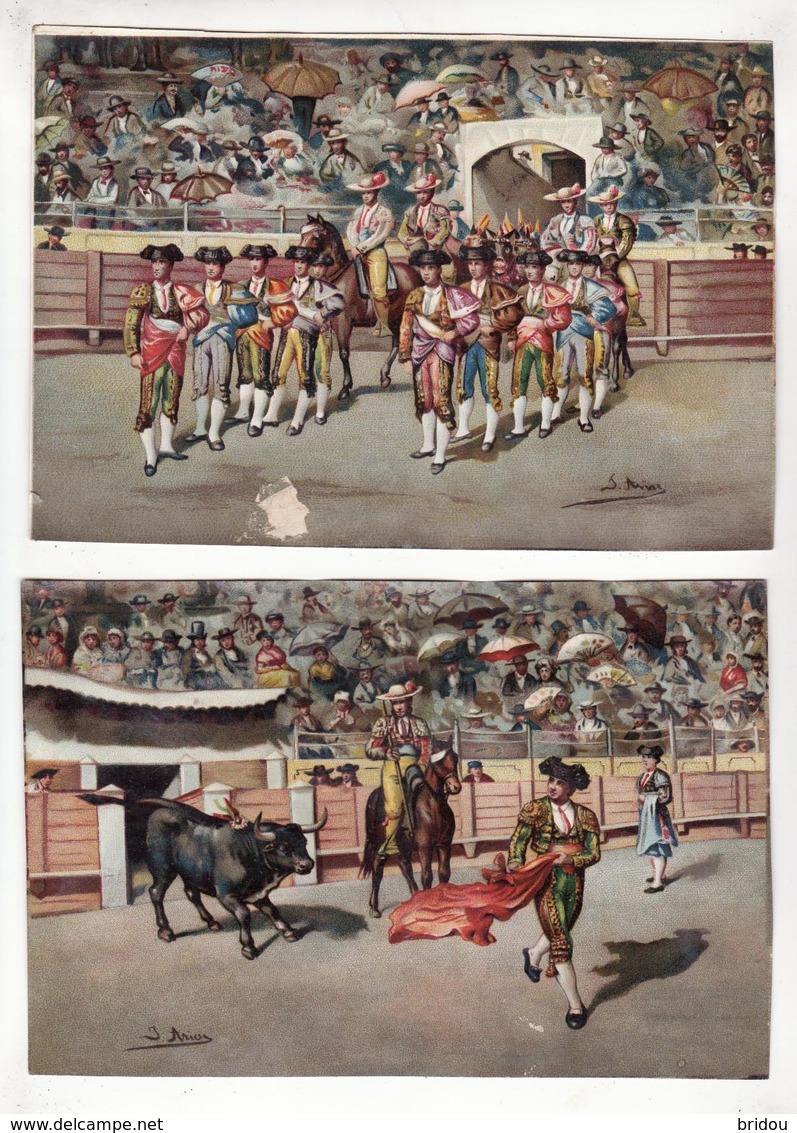 Série De 12 Chromos Sans Pub   CORRIDA   Tauromachie  Espagne     GRAND FORMAT     19.14 X 13.3 Cm - Altri & Non Classificati