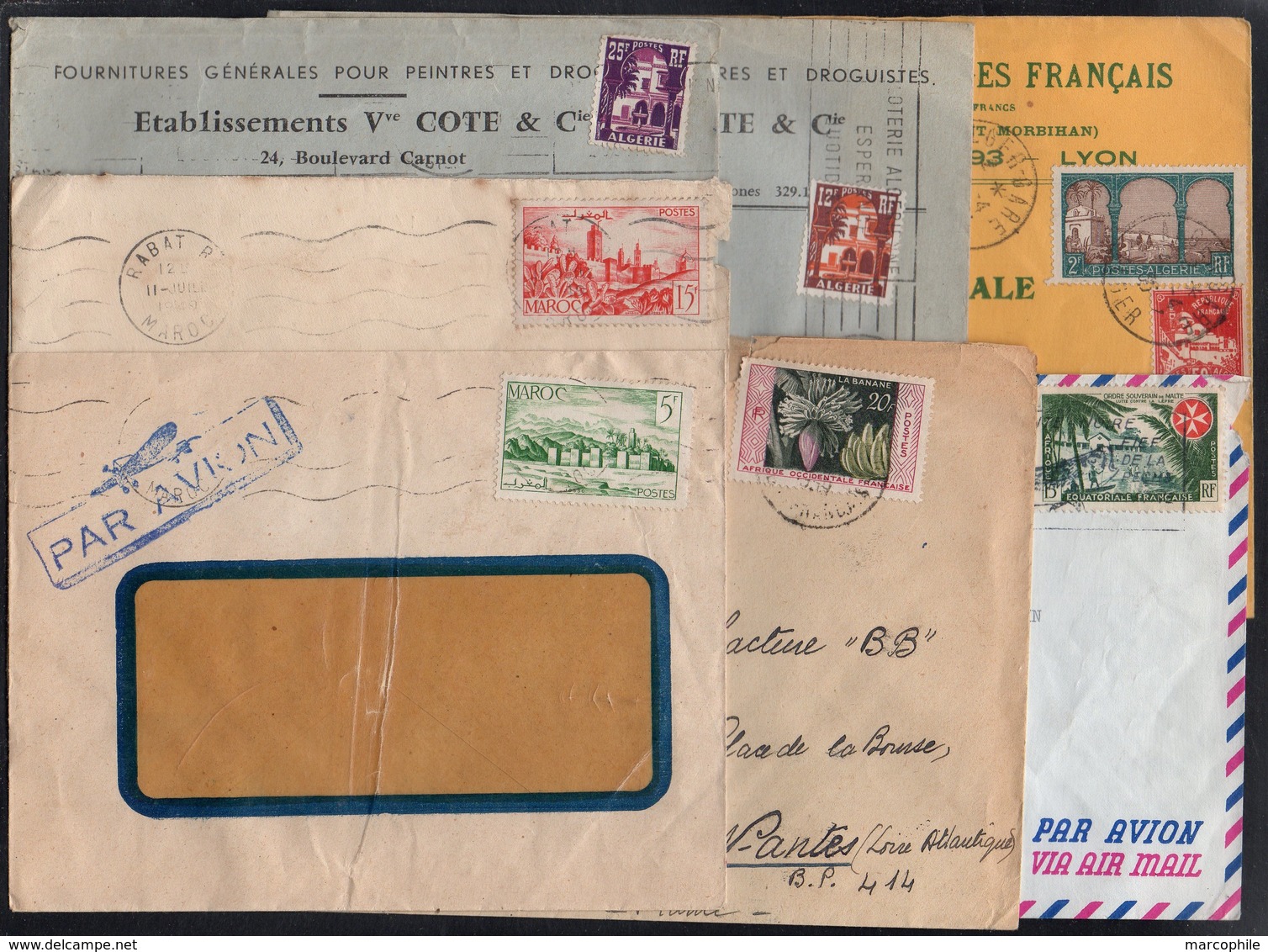 COLONIES / LOT DE + 40 LETTRES - PETIT PRIX - 6 PHOTOS (ref 1539) - Collections