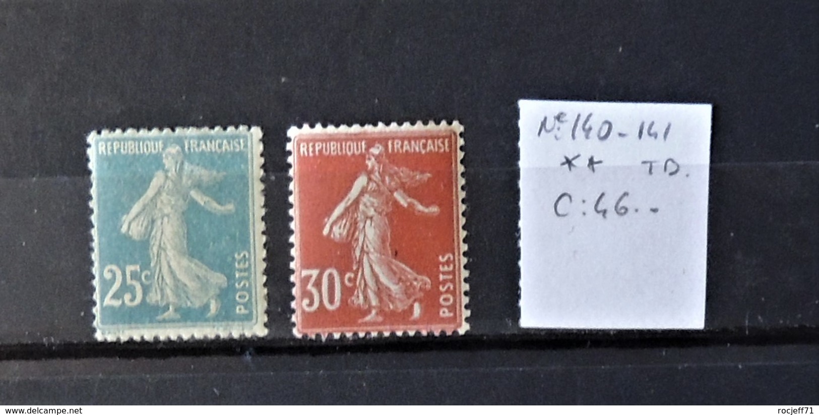 12 - 19 //  France - N° 140 Et 141 **  - MNH - Semeuses   - Cote : 46 Euros - Ungebraucht