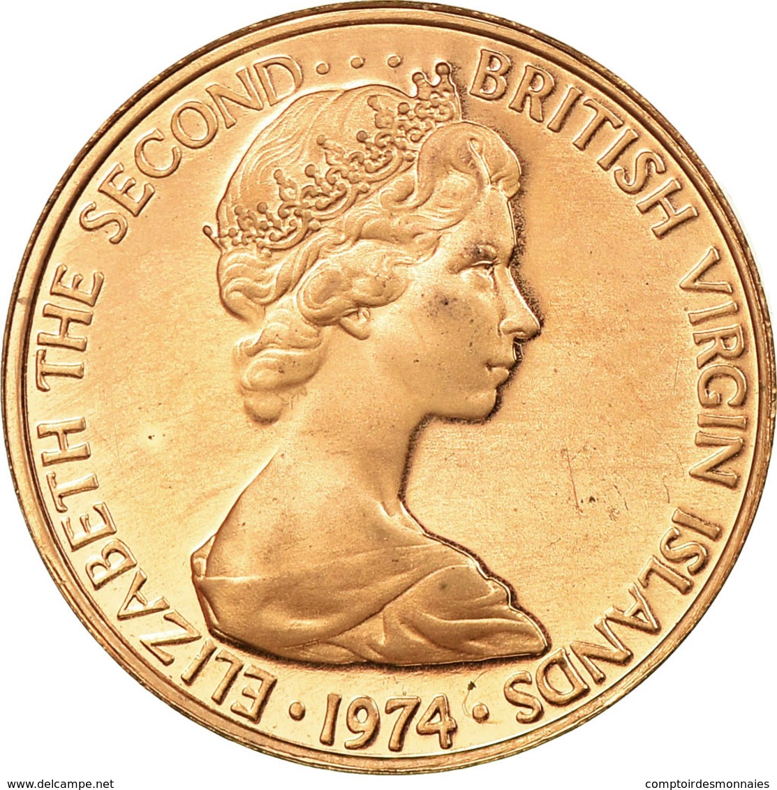 Monnaie, BRITISH VIRGIN ISLANDS, Elizabeth II, Cent, 1974, Franklin Mint - Iles Vièrges Britanniques