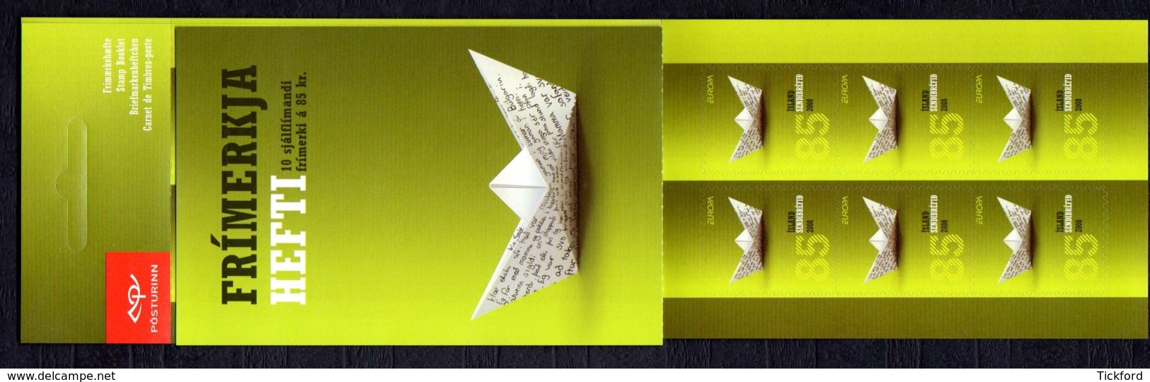 ISLANDE 2008 - Carnet Yvert C1135 - Facit H94 - Booklet - NEUF** MNH - Europa, L'écriture D'une Lettre - Carnets