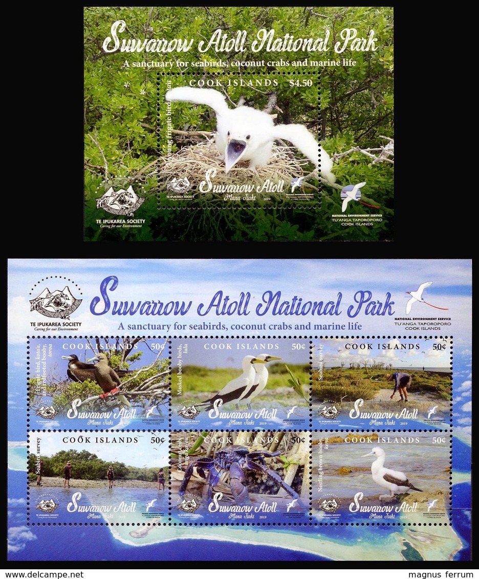 2019 Cook Islands, National Park, Birds, S/sheet + Sheet, MNH - Other & Unclassified