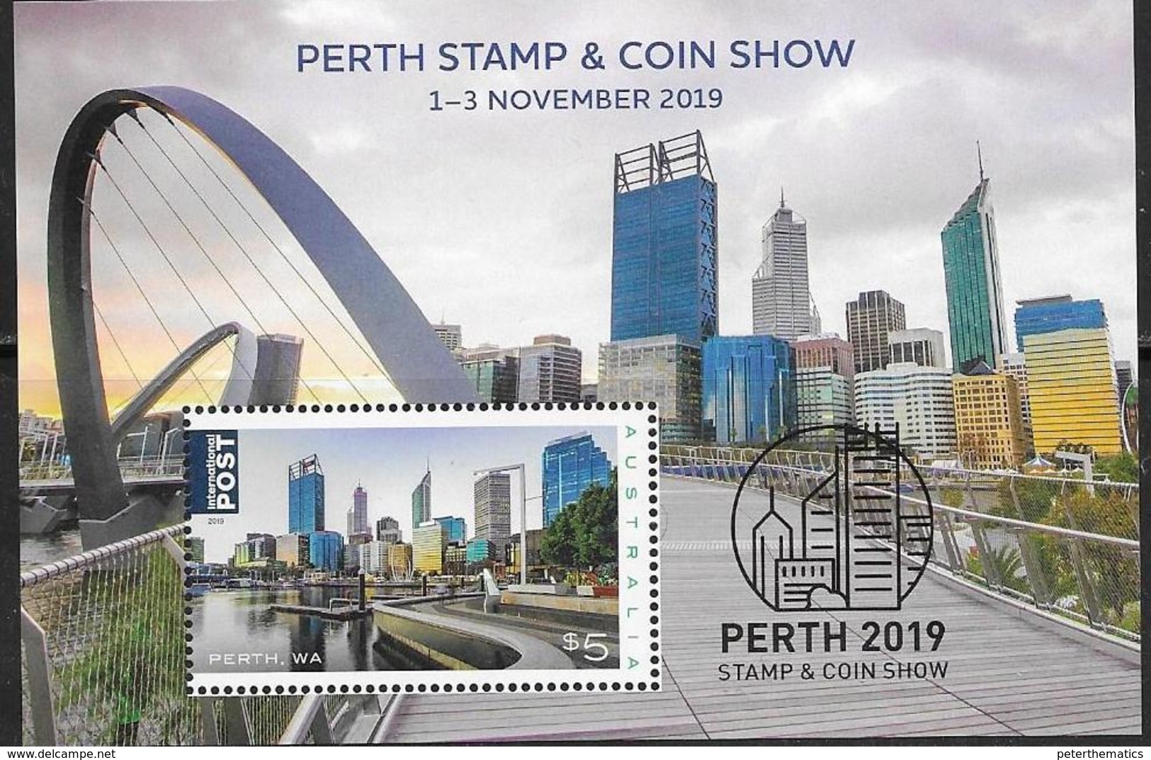 AUSTRALIA, 2019, MNH, PERTH STAMP EXHIBITION, ARCHITECTURE, BRIDGES, S/SHEET - Ponts