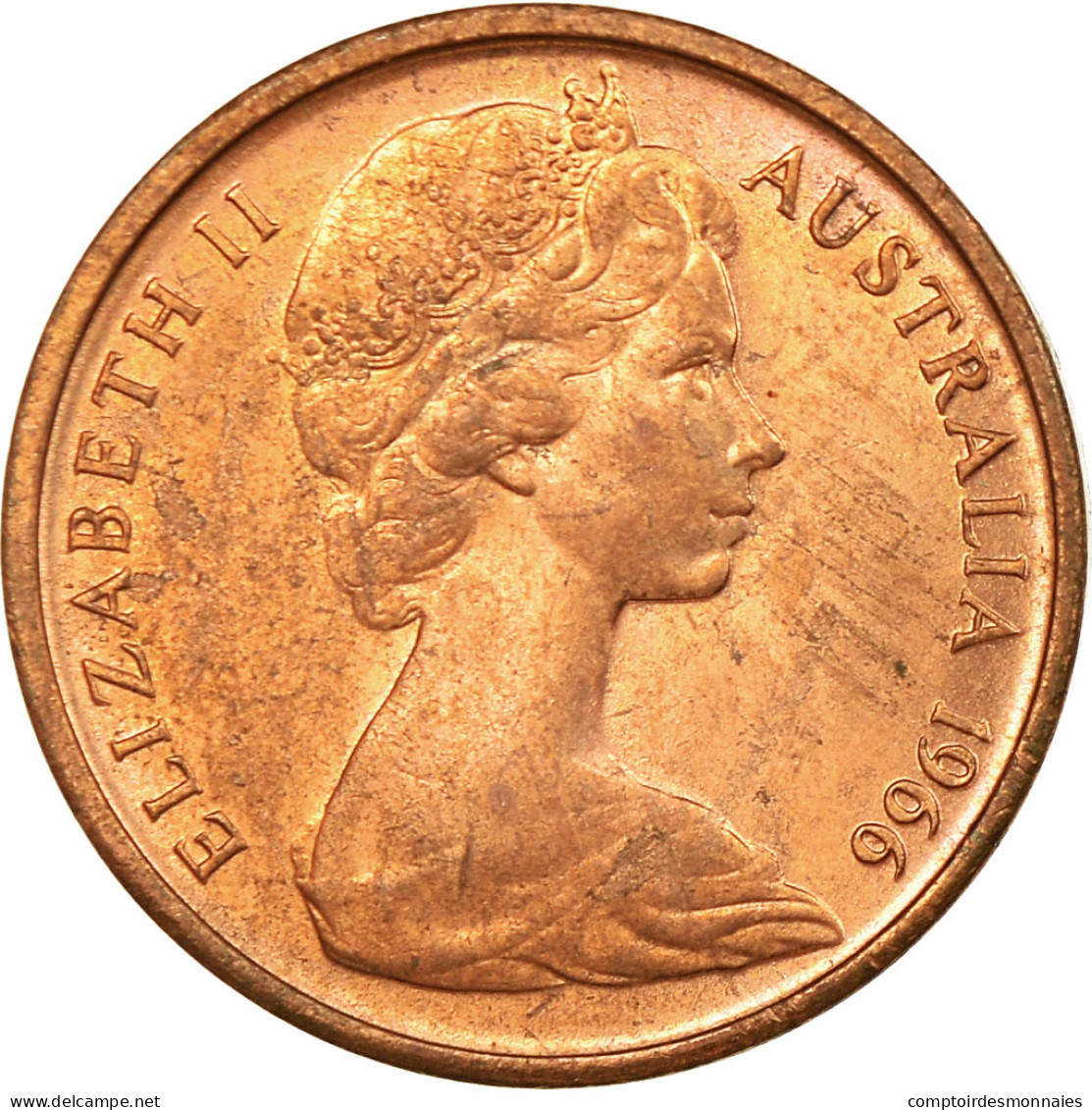 Monnaie, Australie, Elizabeth II, Cent, 1966, TTB, Bronze, KM:62 - Cent