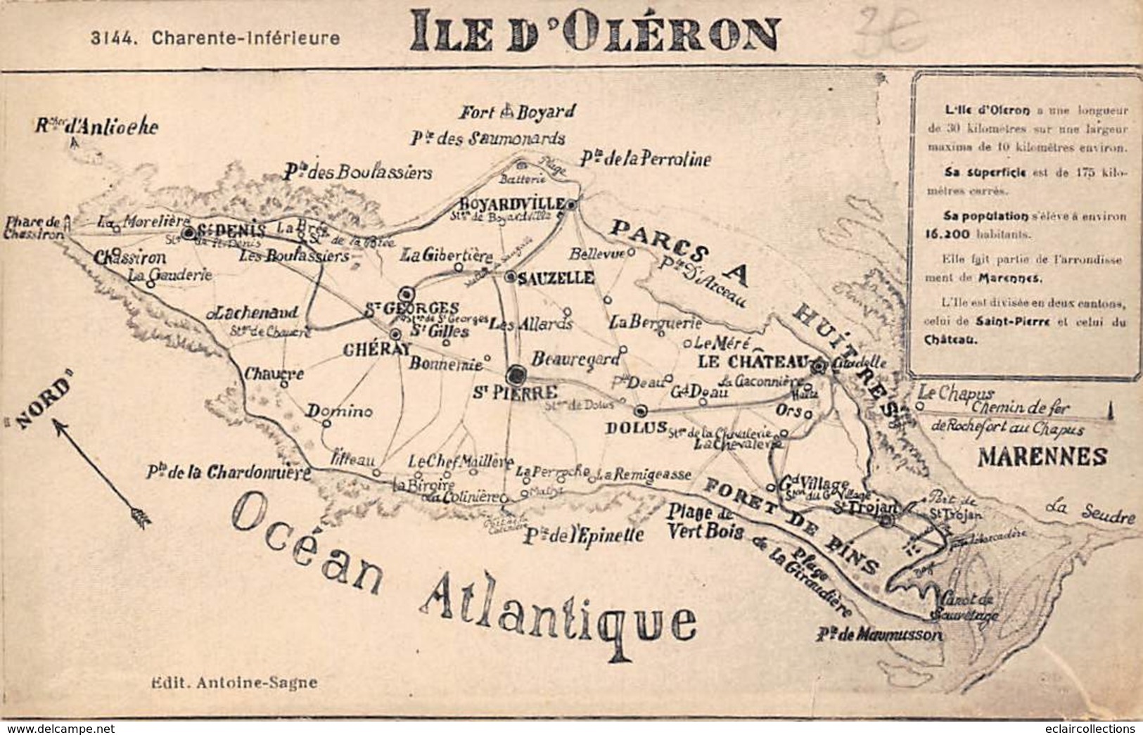 Ile D'Oléron. Non Localisé      17     Carte  De L'Ile      2    (voir Scan) - Ile D'Oléron