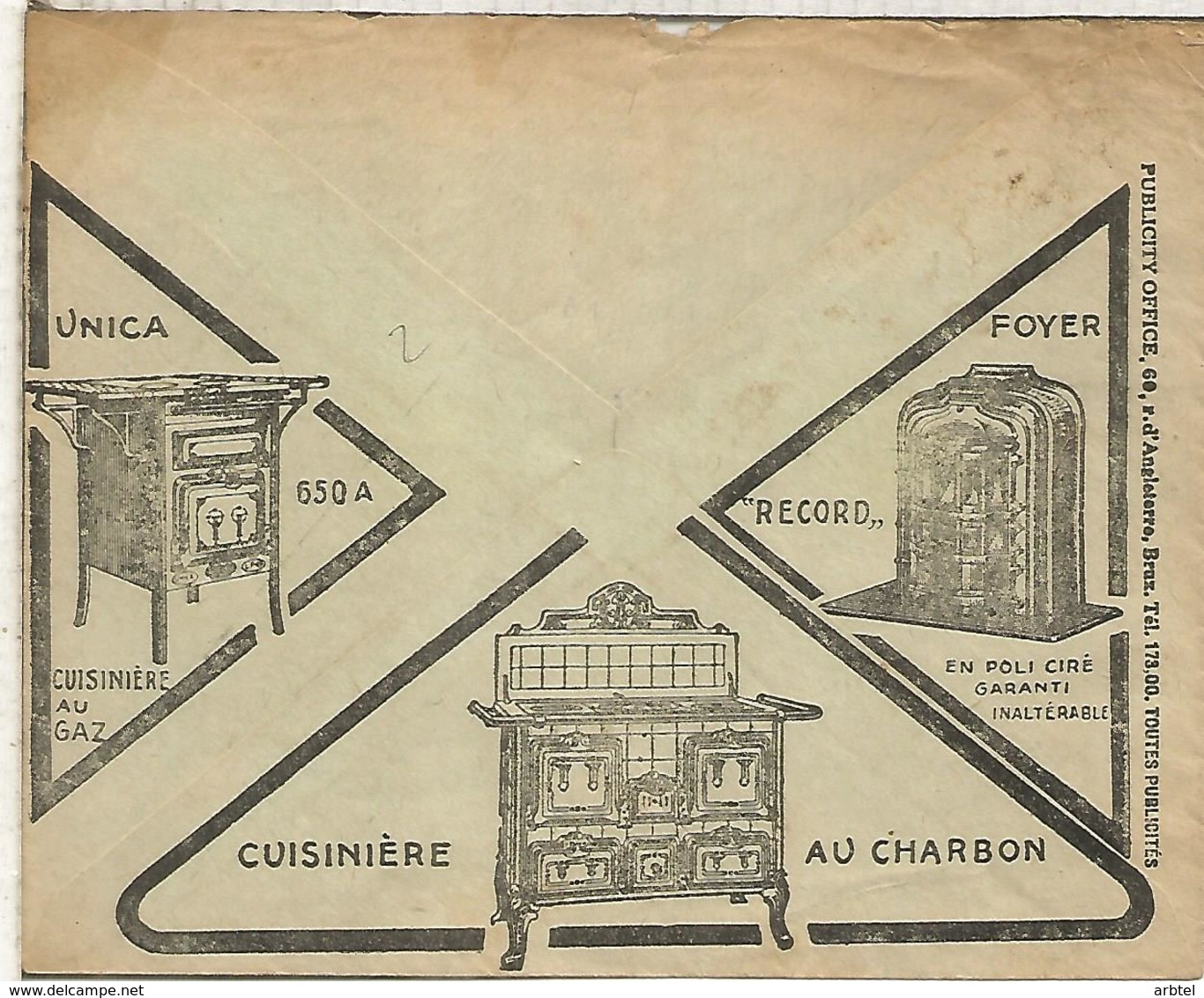 BELGICA CC CHEQUES POSTALES CON PUBLICIDAD 1927 COCINAS A GAS CARBON COAL FURNACE - Alimentation