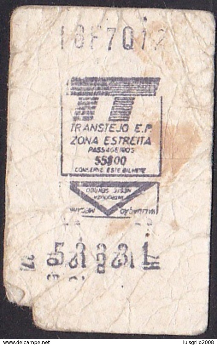Boat Ticket, Portugal - Tejo River / TT Transtejo - Zona Estreita - Europa