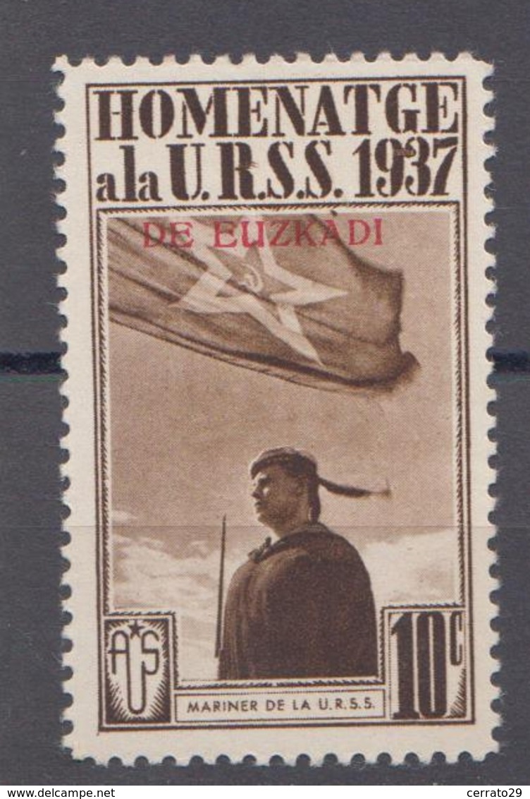 HOMENAJE A LA U.R.S.S. 1937 - EUZKADI - Viñetas De La Guerra Civil