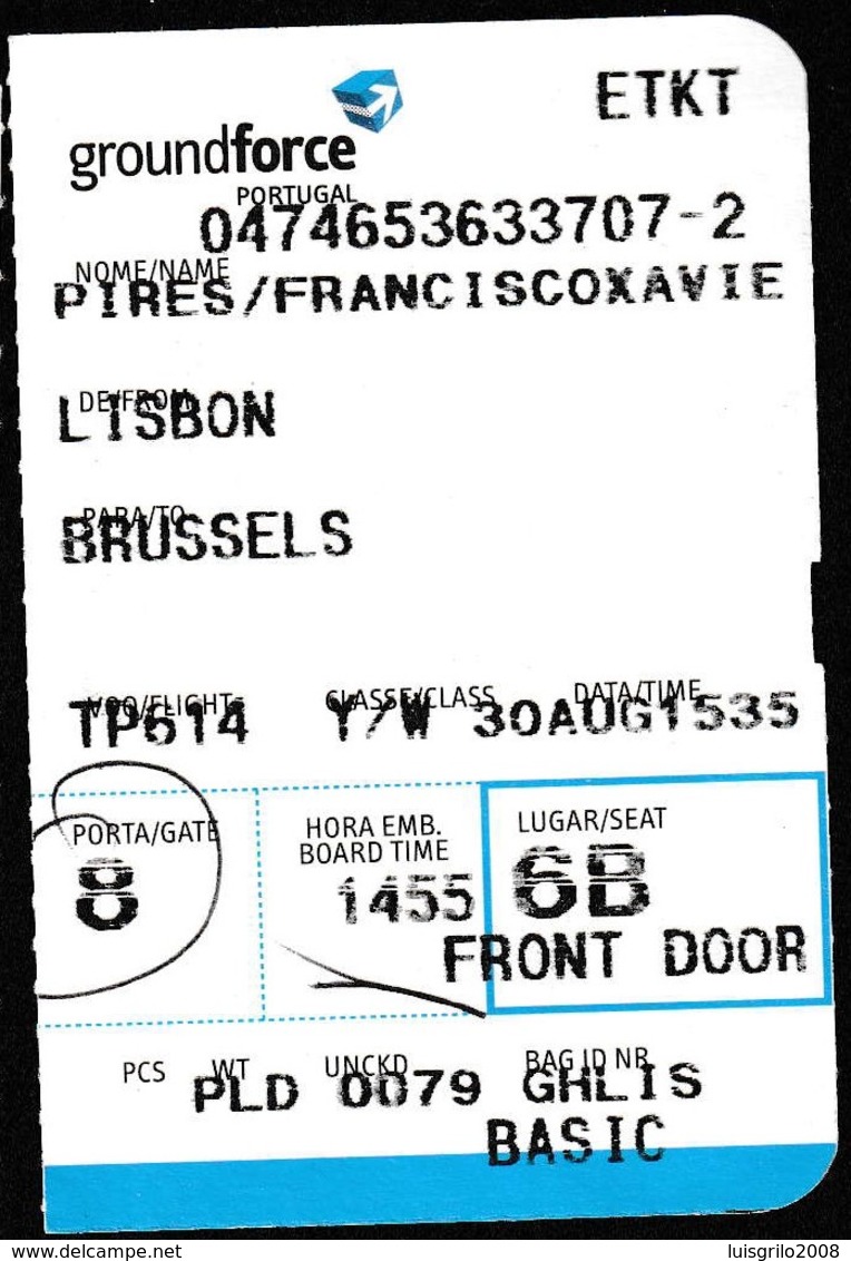 Boarding Pass, Portugal - Groundforce / Lisbon To Brussels - Europa